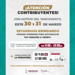 “EXTIENDE SATES HORARIOS DE ATENCIÓN EN SUS OFICINAS POR VENCIMIENTO 2026”.