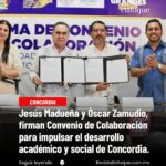 El Rector Jesús Madueña Molina y el alcalde de Concordia, Óscar Zamudio Pérez, firman Convenio de Colaboración para impulsar el desarrollo académico y social del municipio.