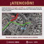 Este viernes 7 de agosto inicia el cierre total del bulevar Pedro Infante del Puente Negro al Congreso del Estado